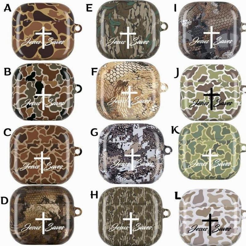 Jesus Saves Camo AirPods Case, Hunting Camo Protective Case Cover for Airpod Gen 1 2 3 4 & AirPods Pro 1 2 3 – Unique Christian Gift for Hunters  UNZR22