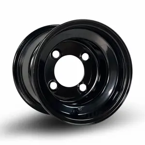 8" Black Steel OEM Golf Cart Wheel - 8"x7" ET-0 Center Offset