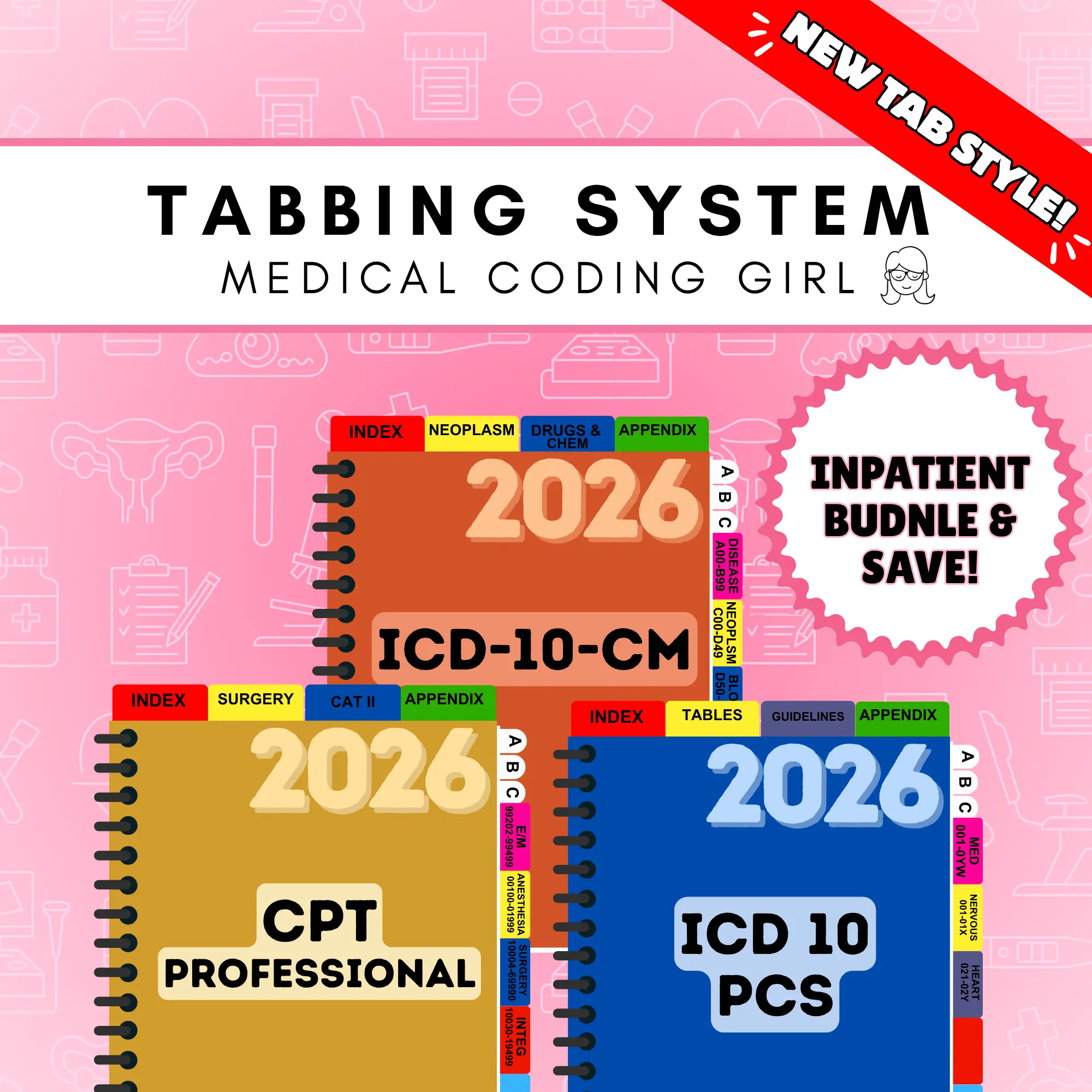Medical Coding Girl Tabbing System - BUNDLE 2025