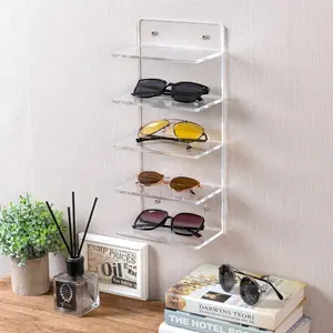 5 Tier Clear Acrylic Sunglasses Holder Rack, Retail Eyewear Showcase Storage Organizer