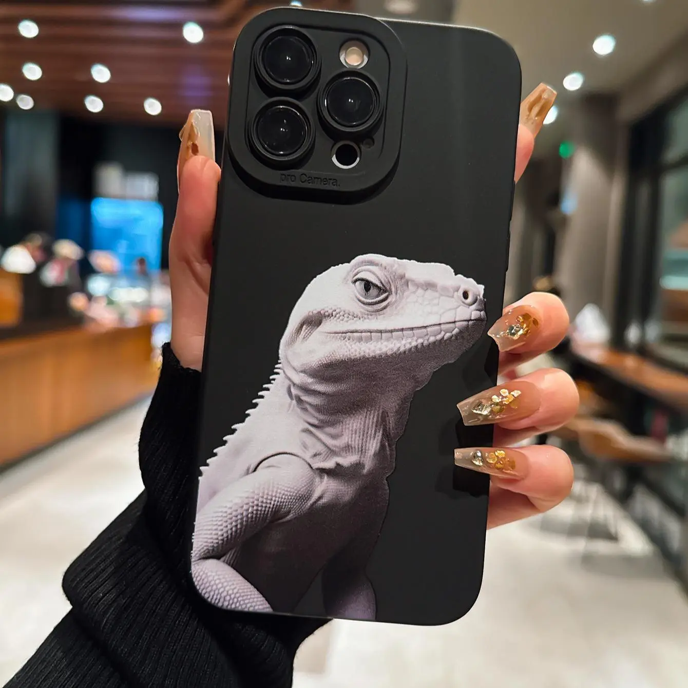 White Lizard Pattern Phone Case, Durable TPU Phone Protective Cover, Phone Accessory Compatible with iPhone 11 12 13 14 15 16