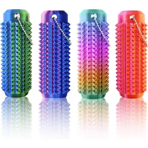 Little Ouchies Pain Fidget (4PCS), Pain Stim Fidget Toy for Adults & Teens, 3D Printed Spiky Grippie Stim Keychain, Sensory Toy for Stress Relief & Focus, Office Workers Novelty Gifts for  (Laser)