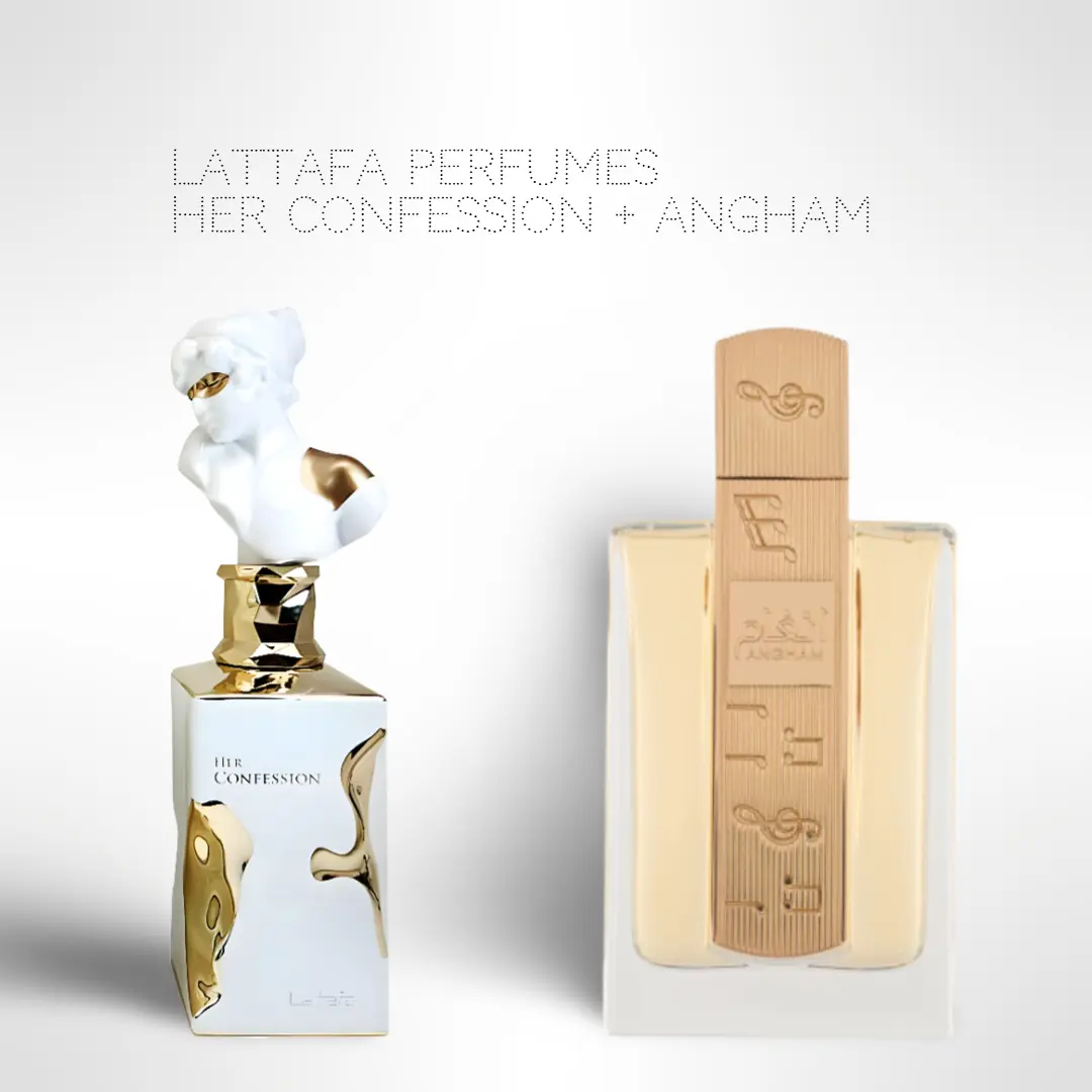 Lattafa Her Confession + Angham Fragrance Bundle – 2 x 100ml Eau de Parfum – A Sophisticated Duo for Women
