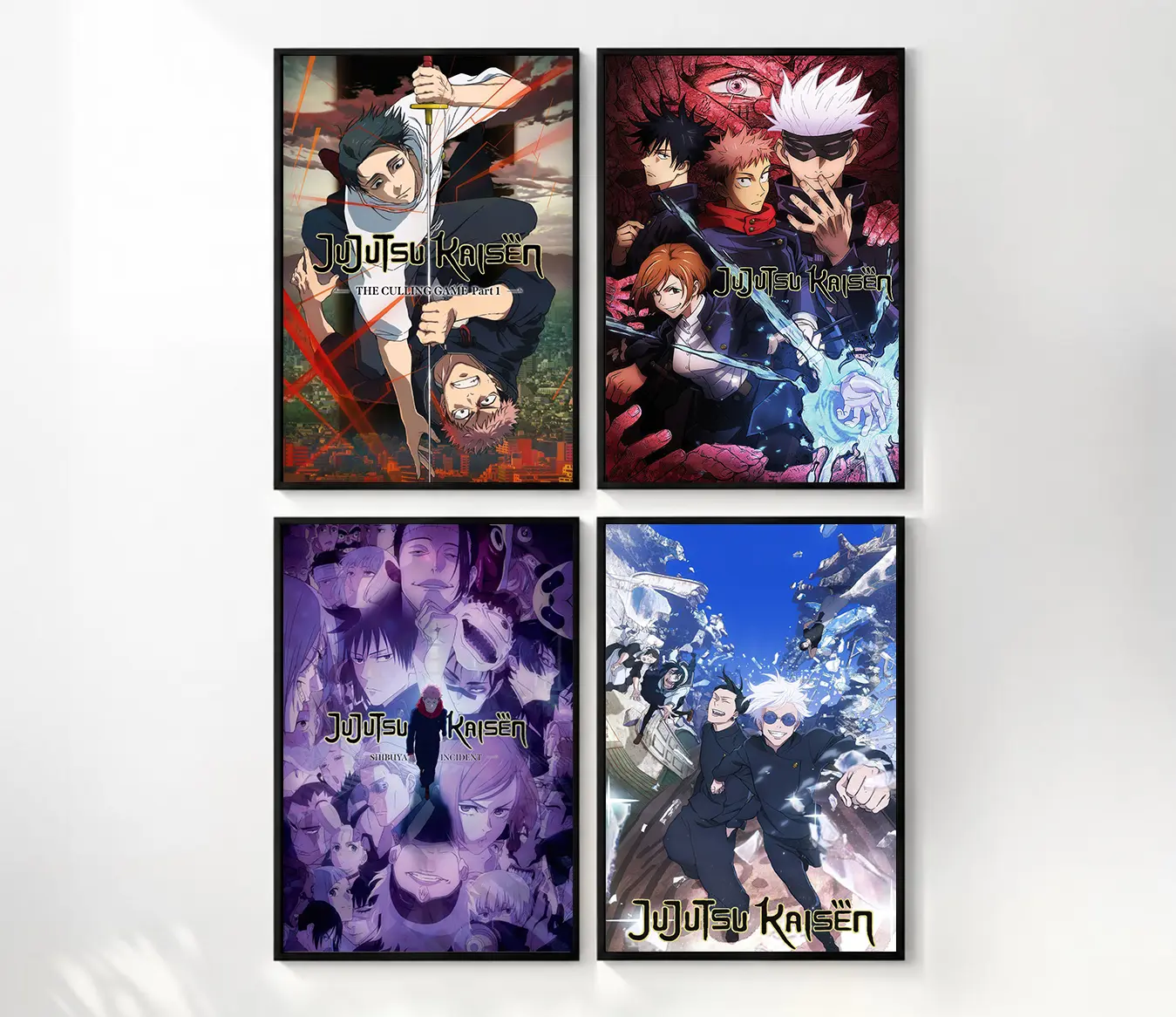 Jujutsu Kaisen Anime Graphic Art Print Canvas Poster with Wood-Metal Frame - Home Decoration, Kid Room Wall Decor, Ideal Gift for Boys and Girls