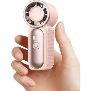 Portable Handheld Mini Fan, 6 Speeds 16900 RPM High Velocity Personal Fan with LED Display, USB Rechargeable, Mini Fan with Lanyard for Makeup, Travel, Outdoor,  for Women Girl,