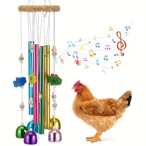 Colorful Rooster Bell and Chew Toy for Chicken Coop, Active Decoration, Cute Parrot Activity and Garden Decor, Safe and Fun Chew Toy for Birds