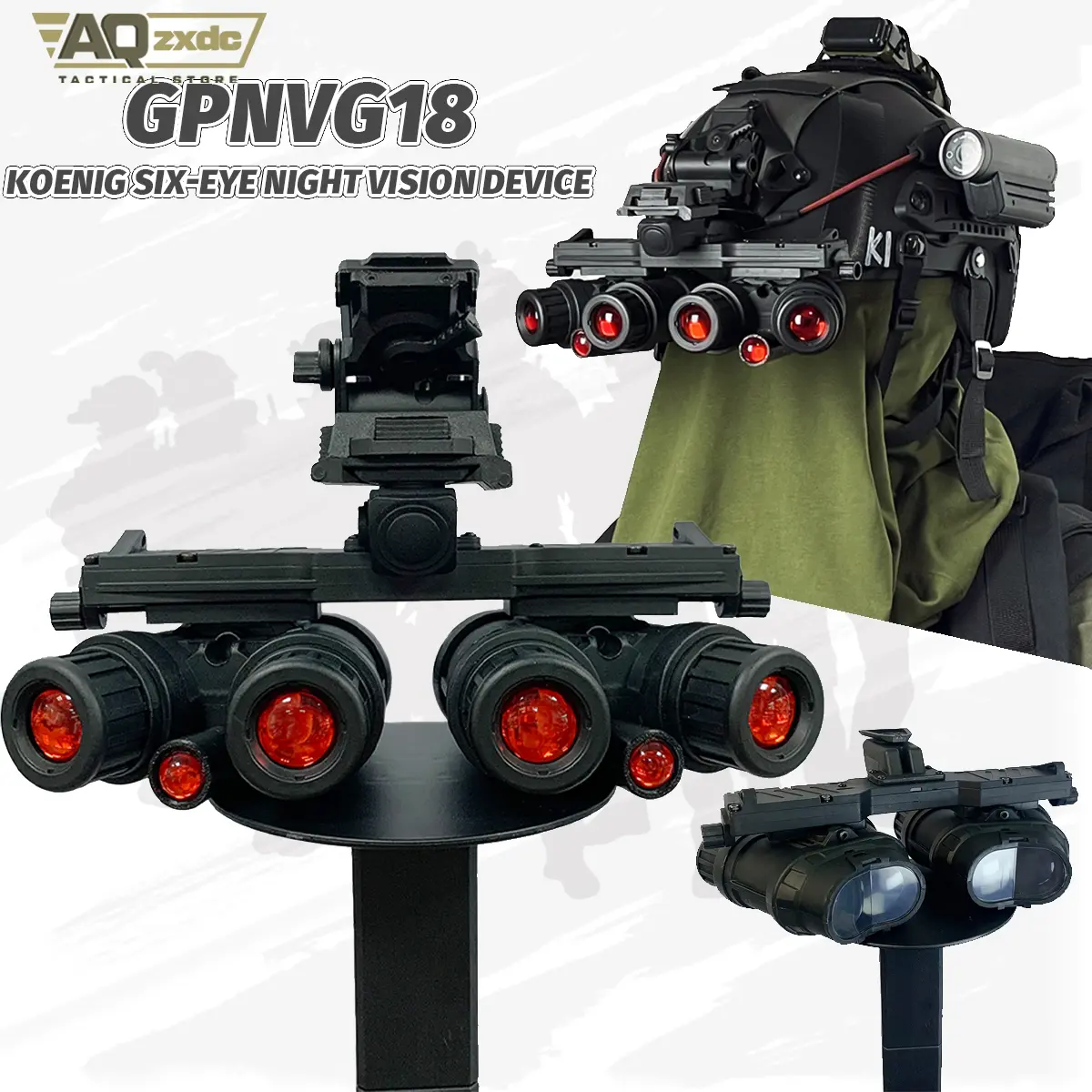 AQZXDC GPNVG18 Model Tactical Gear, Call of Duty Themed Night Vision Goggles Prop for Koenig Cosplay & Movie Props, Protective Gear