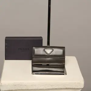 Pre-owned PRADA Leather Small Leather Goods Key Pouch Cardholder