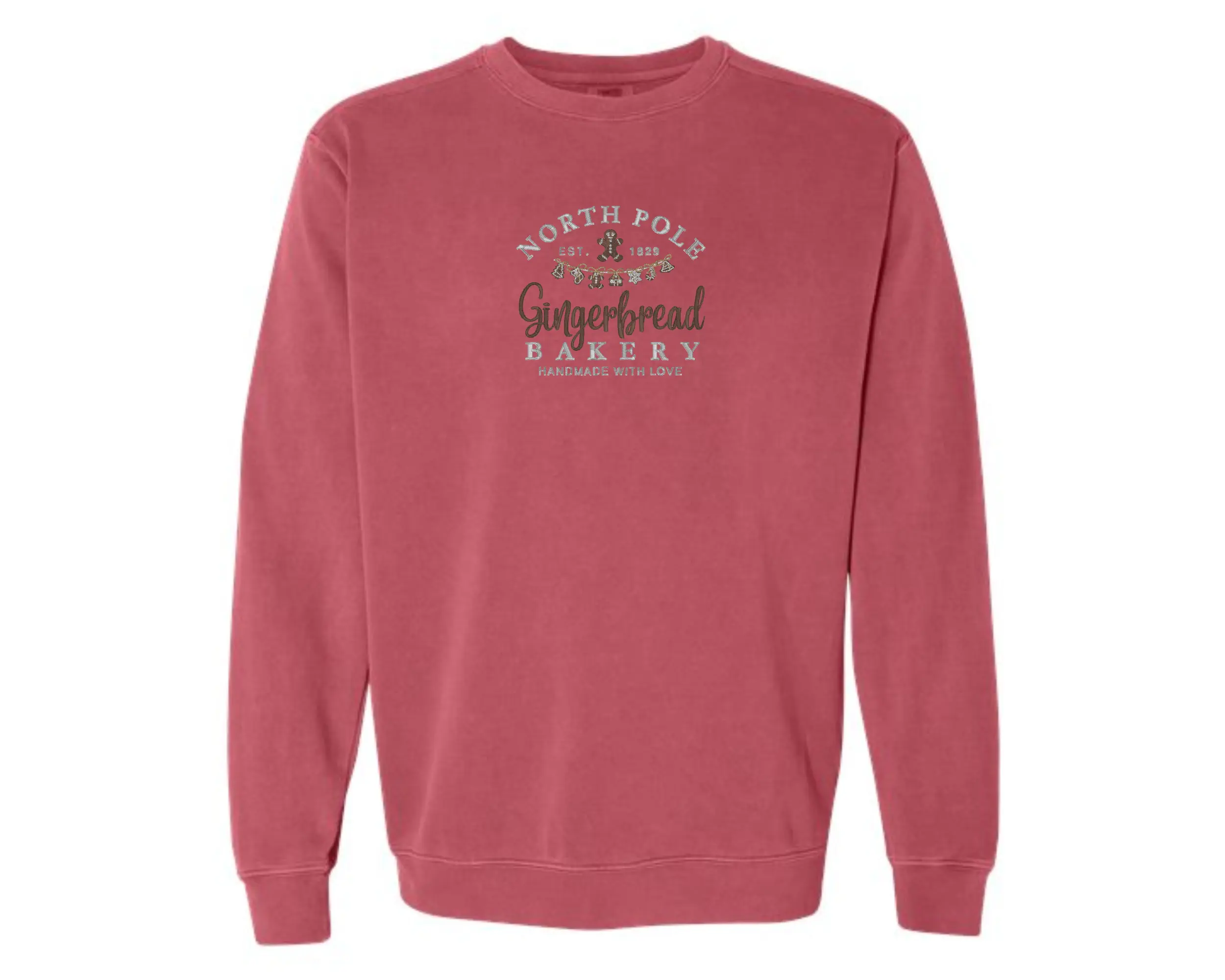 Gingerbread Bakery Embroidered Sweatshirt Comfort Colors Sweatshirt Christmas Sweatshirt