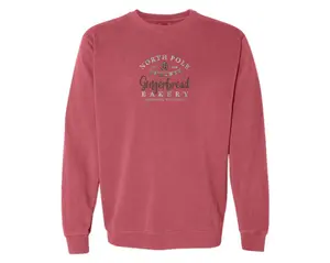 Gingerbread Bakery Embroidered Sweatshirt Comfort Colors Sweatshirt Christmas Sweatshirt