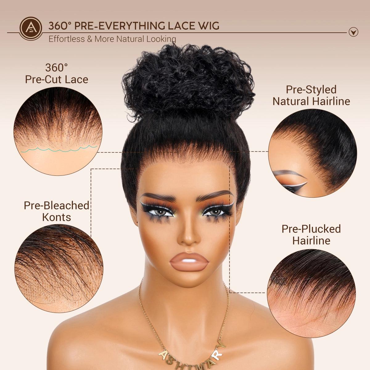[Summer Must Have] Ashimary Water Wave Invisi-Strap Snug Fit 360 Skin Lace Frontal Human Hair Wig Bleached Knots With Drawstring#Summervibes, Lace Front Wigs, Glueless Part Wig
