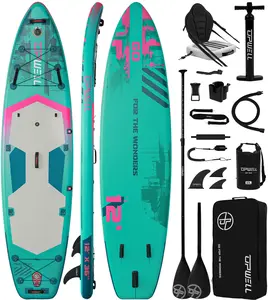 UPWELL 12'×36" Extra Wide Stand Up Paddle Board, 2+1 SUP Board for Adults & Teens, Inflatable SUP Board with Premium Accessories, 125L Backpack, Paddle, Leash, Hand Pump, Fins