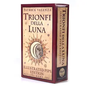 78 Cards Trionfi Della Luna Illustrated Tarot Deck for Divination, Party Card Game, Creative Board Game for Parties and Festivals, Suitable for Ages 12 and Above