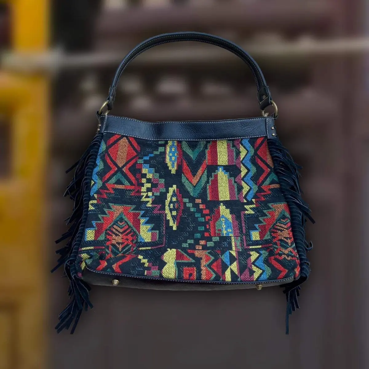 Montana West Woven Fringe Purse