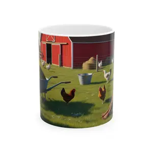 Farm Blues. Rustic Farmhouse Ceramic Mug, Cozy Beverage Holder, Gift for Farm Lovers, Country Living Decor, Coffee Tea Cup