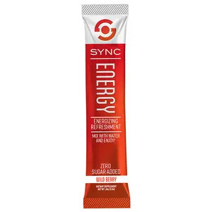 SYNC Energy - 15 Pack, All-Natural Energy Drink Mix, Sport Beverage, No Sugar, Promotes Alertness, Wakefulness, and Productivity.