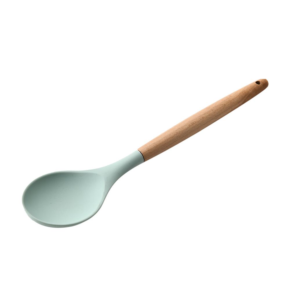 Silicone Kitchen Utensil Set with Wooden Handle, Nylon-Core Kitchen Accessories -40°C~+230°C Heat-Resistant Cookware for Stirring, Baking; Includes Silicone Spatula Set, Turner
