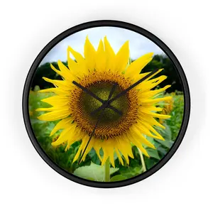Sunflower Wall Clock – Bright Floral Home Decor Clock for Kitchen & Living Room By Shawn W. David