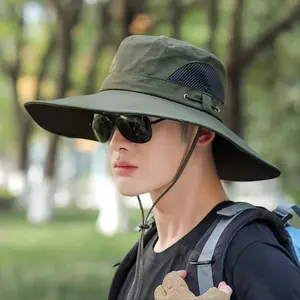 Solid Color Fashion Quick Dryng Fisherman Cap New Holes UV Protection Bucket Hat Breathable Sun Hat Outdoor Fishing Cap