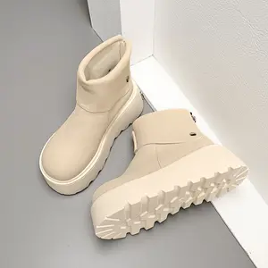 Women'S Chunky Platform Ankle Boots with Thick Platform Heel - Round Toe Zipper Closure, PU Cover Upper & Rubber Sole, All-Season Casual & Formal Shoes for, Boots For Women, Womens Boots, Ladies Boots, Ankle Boots For Women, Half Boots For Women