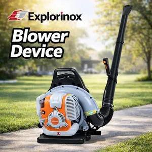Explorinox 76.5cc 4-Stroke Backpack Gas Leaf Blower, Low Noise Quick Start Gas Powered Snow Leaf Blower, 76.5cc 4-Stroke High-Velocity Leaf Blower for Yard Garden