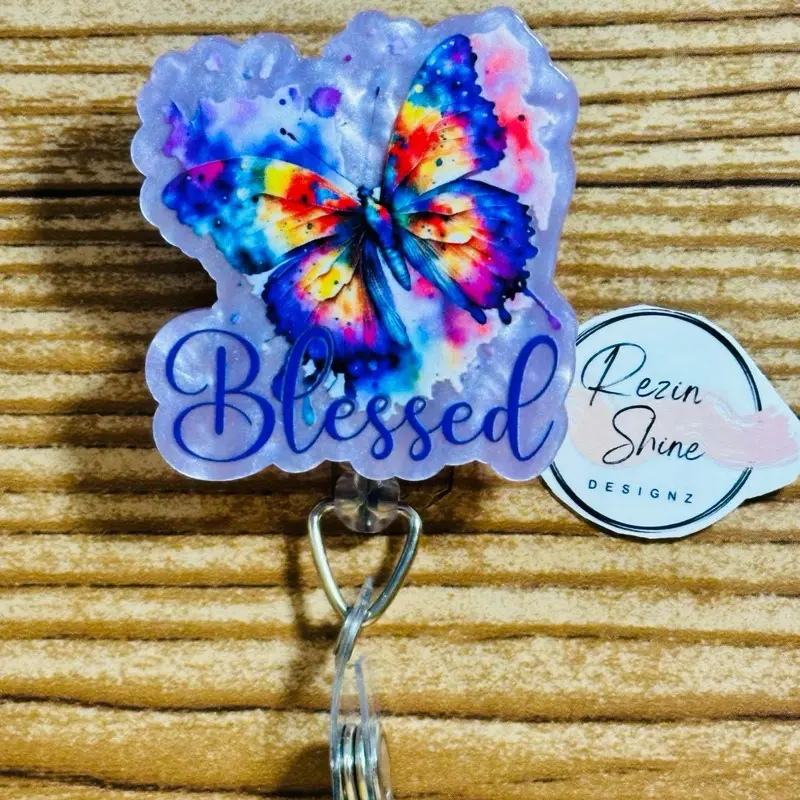 Blessed Butterfly Purple Badge Reel