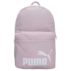 PUMA Logo Print Polyester Backpack For Men And Women In Lavender