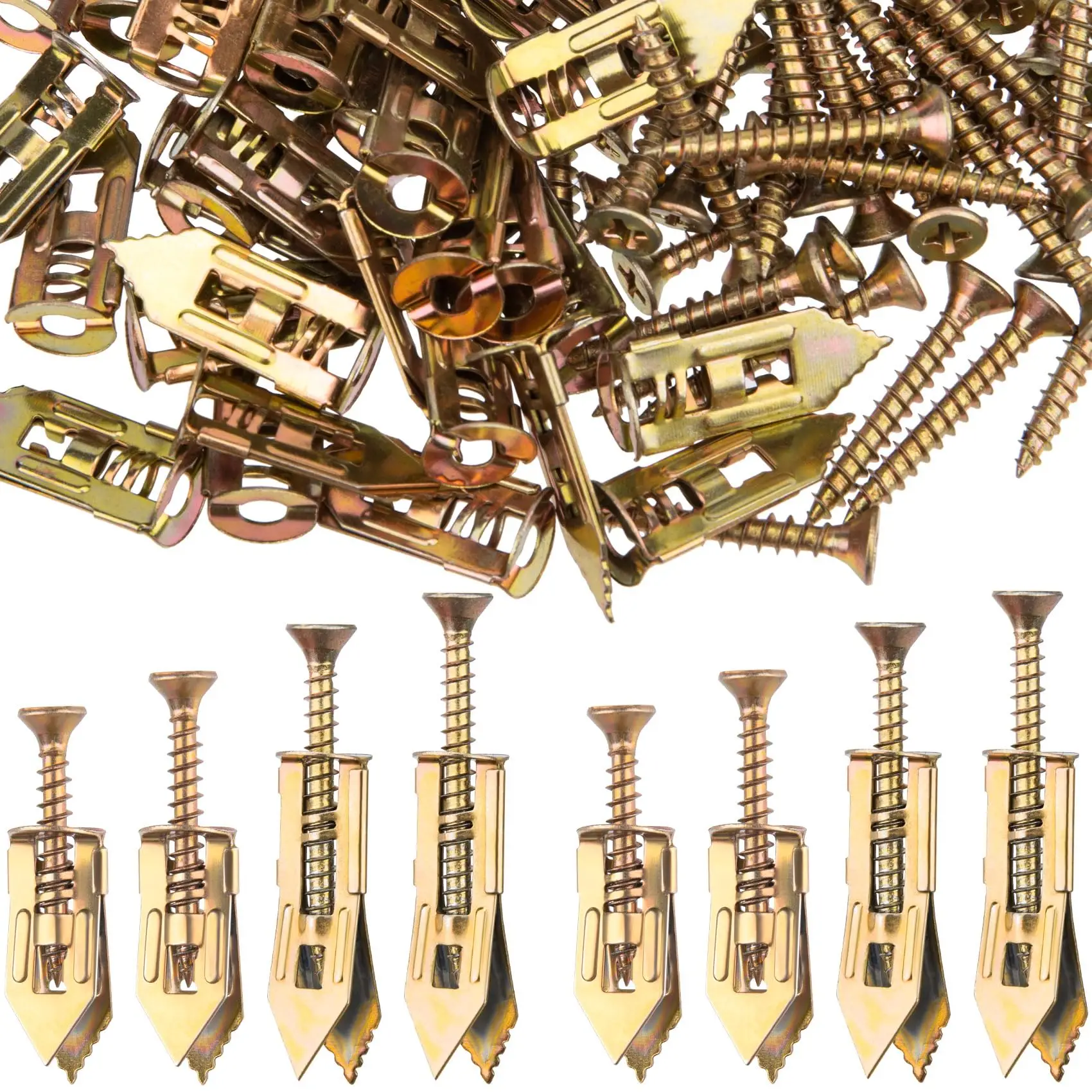 40Pcs Drywall Self-Drilling Anchors with Screws Kit, No Drill Or Holes in Wall Perfect for TV, Bike, Shelf Straps, Cabinet & Fixing Curtains (20PCS St