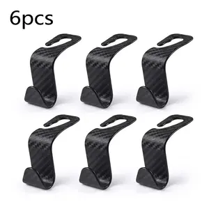 6pcs Car Back Pillow Hook，Car Seat Back Hook, Multifunctional Car Seat Back Hanger, Car Seat Headrest Hook, Car Seat Back Storage Hook, Car Hanger，Universal Auto Back Seat Hanger for Storage Bag Coat Hat Umbrella, Car Accessories, Car Stuff