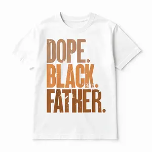 Men Gifts Black Dad Dope Black Father Fathers Day T-Shirt Cotton Crew Neck Short Sleeve Graphic Design for Casual Wear