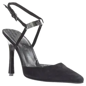 Pre-owned Gucci Women's Gucci black suede metal slingback pumps by Rebag