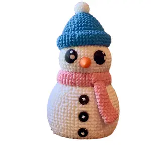 Crochet-Style 3D Printed Snowman | Unique Holiday Decor & Gift
