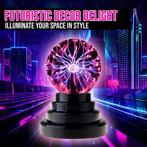 Plasma Ball Lamp Touch Sensitive Novelty Nebula Sphere Globe Magical Orb Toy Gift for Kids, Men & Women for Birthday, Christmas, Party Celebrations (3 INCH) - USB & Battery Powered