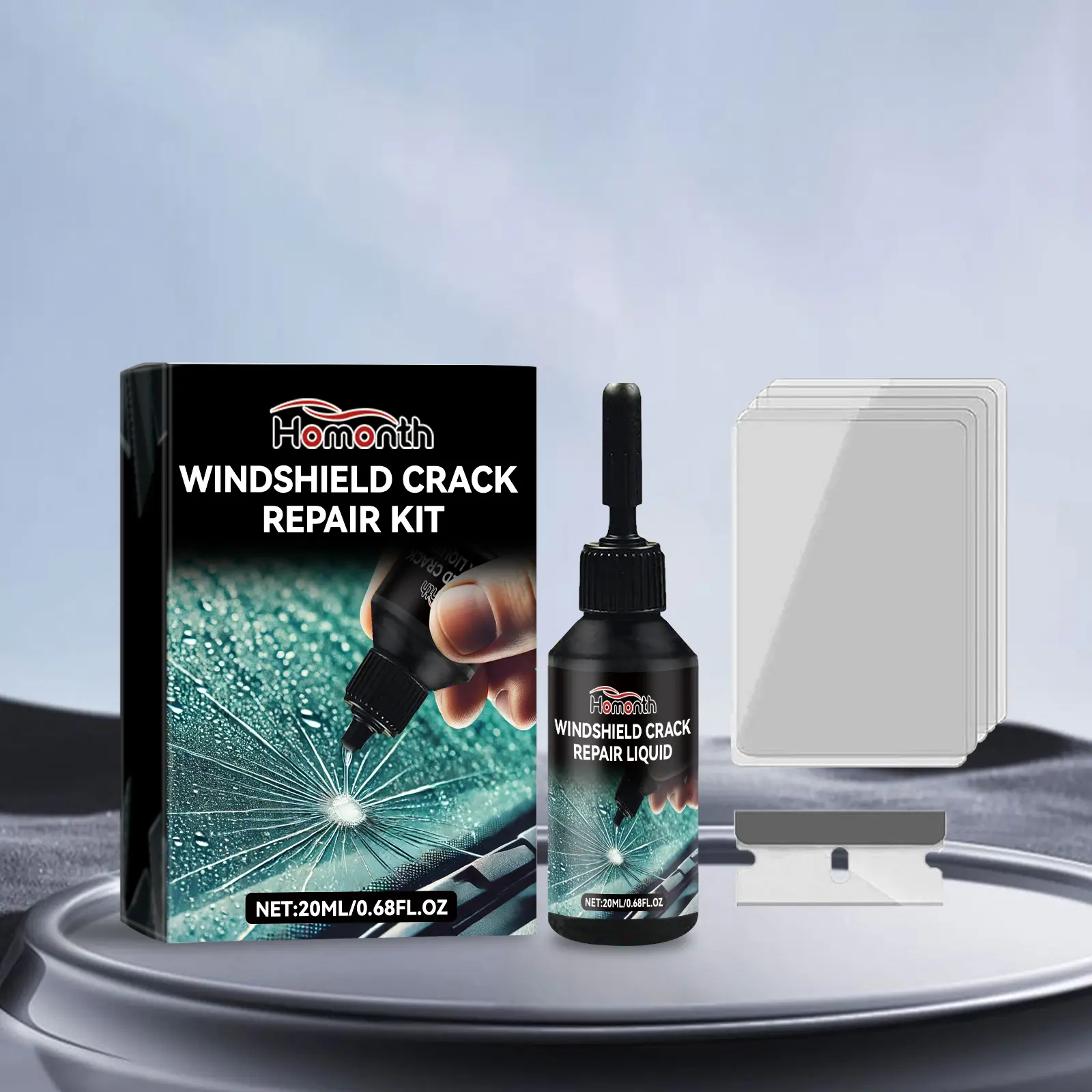 GlassFix Pro Windshield Repair Kit - 1x UV Resin for Scratch Window Repair, DIY Solution for Cars Trucks SUVs, Seals Damage & Stops Cracking, Permanent Fix with Curing Film & Tool, Restores Clarity & Strength, Seals Damage And Stops Cracking, Prevents Cra