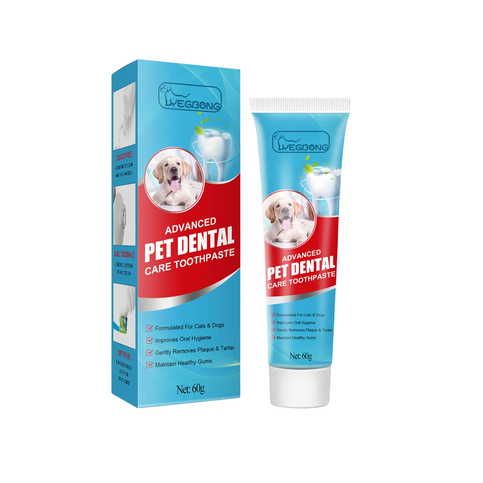 Dog & Cat Pet Toothpaste - Plaque Control Formula with Sodium Lauryl Sulfate, Consistent Cleansing Coverage, Smooth Paste Adheres to Teeth, Daily Oral Care for Healthy Gums, Works with Common Tools