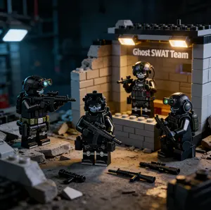 Military Soldiers Minifigures DIY Building Block Kit Compatible with Major Bricks, Build Your Own Army Men Figures with Tactical Gear for Dioramas, War Games, Display, Birthday Party Favors & Gifts
