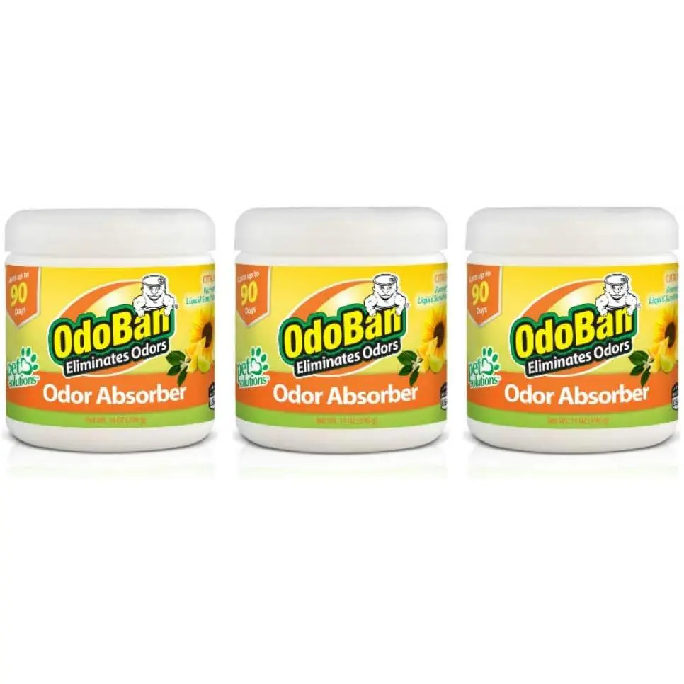 OdoBan Solid Odor Absorber Eliminator for Home and Small Spaces, Citrus Scent,  Ounces Each, Pack