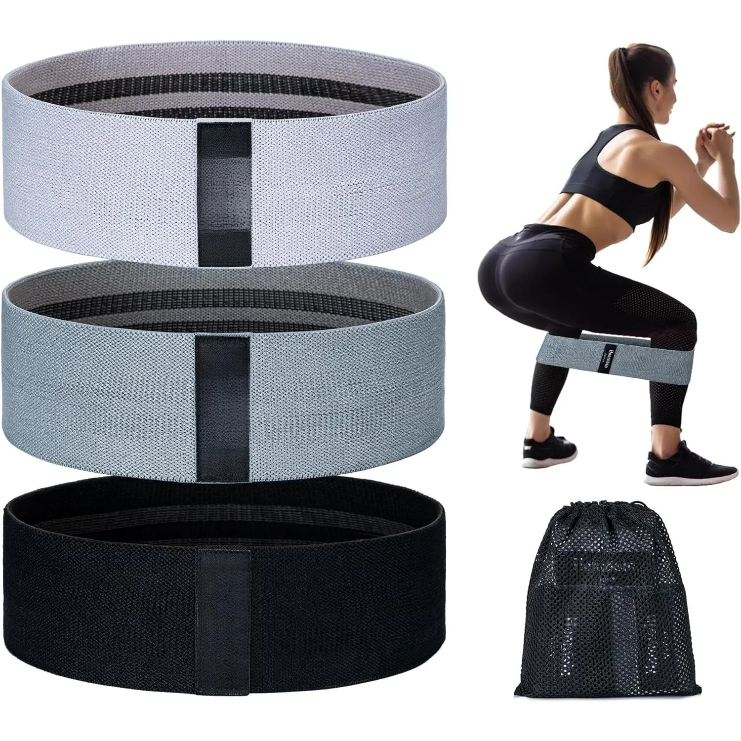 Resistance Bands for Working Out, 3 Levels Exercise Bands Workout Bands Set for Women Men,   Booty Bands for Home Fitness, Gym, Yoga, Pilates