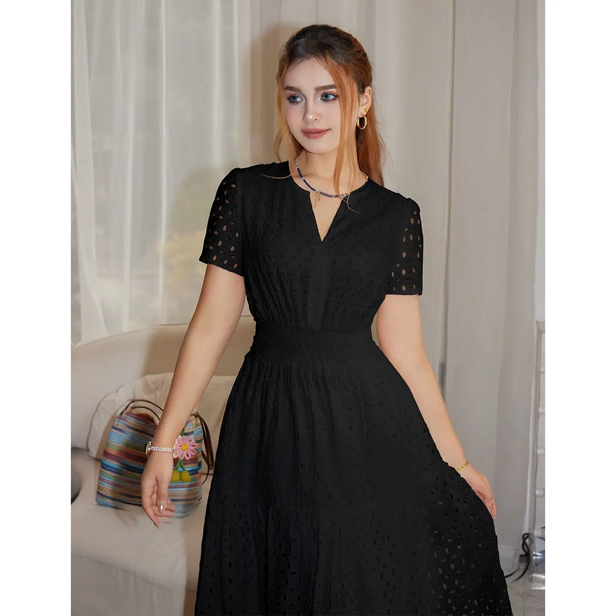 OYS Women's Summer Maxi Dress Short Sleeve V Neck Hollow Out Eyelet A Line Long Flowy Beach Vacation Dresses - TikTok Shop OYS Women's Summer Maxi Dress Short Sleeve V Neck Hollow Out Eyelet A Line Long Flowy Beach Vacation Dresses - TikTok Shop