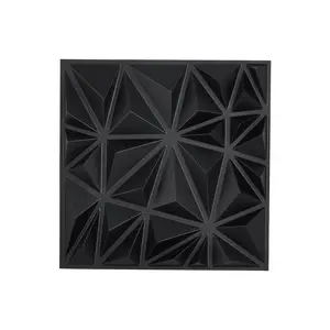 fathersdaygift VEVOR 3D Wall Panels, 33-Pack 11.81x 11.81 in PVC Modern Art Minimalist Diamond Tiles, 32 Sq. Ft Coverage Accent Wall Panel, Interior Home Decor for Ceiling, Bedroom, Living Gaming Room, Matte Black