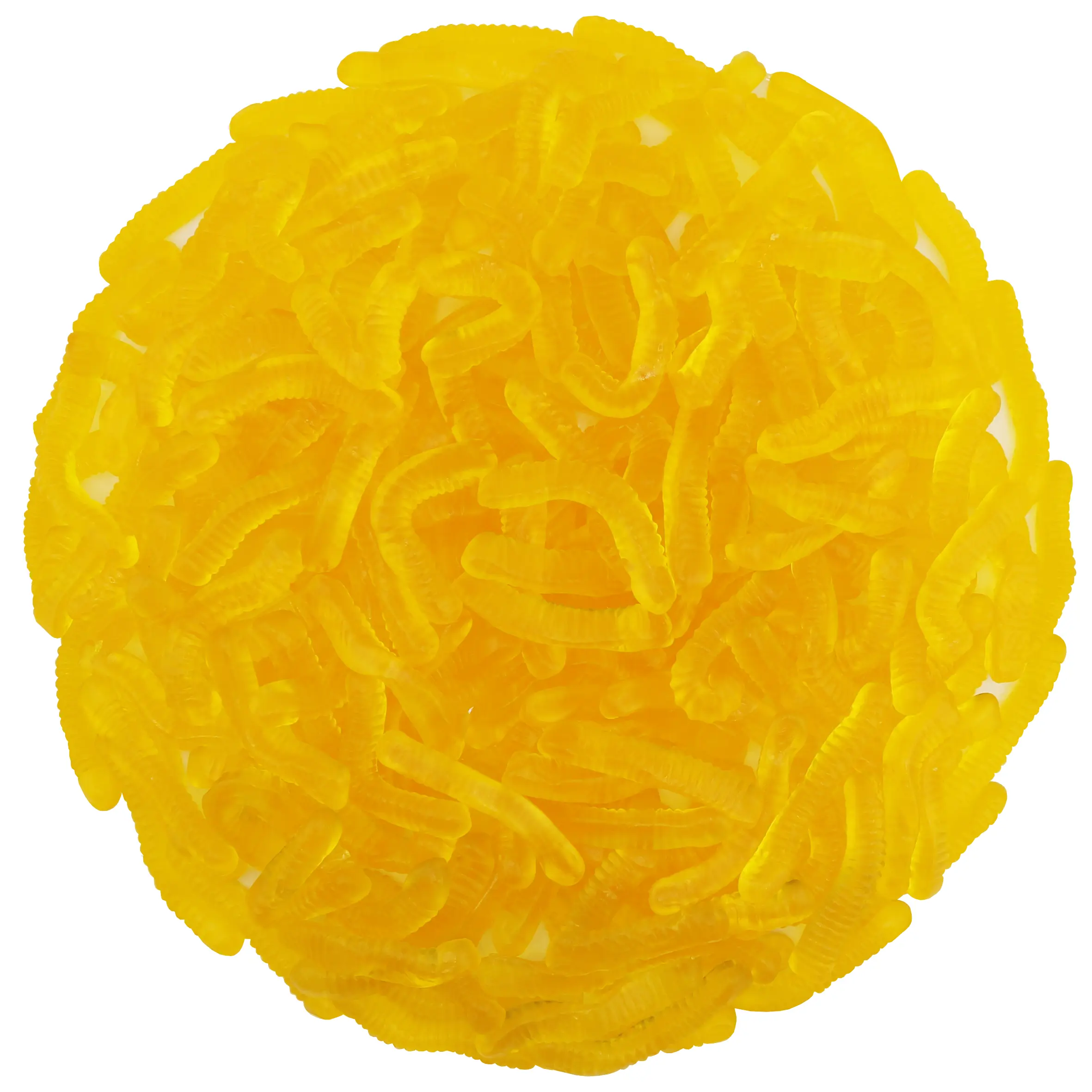 YELLOW PINEAPPLE GUMMY WORMS 2 POUNDS BAG