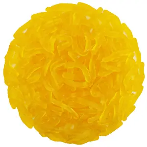 YELLOW PINEAPPLE GUMMY WORMS  1 POUND BAG