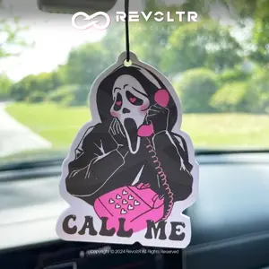 Screaming Skull Call Me Design Car Hanging Ornament, Halloween Car Rearview Mirror Decoration, Cute Funny Car Interior Pendant, For Living Room, Bedroom, Clothes Closet, Home Hanging Accessory, Car Air Freshener
