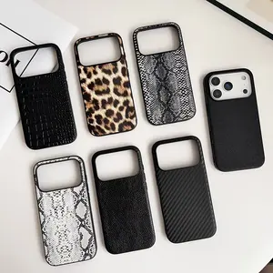 Fashion Leopard Print & Snake Pattern Leather Texture Case – 2-in-1 Matte Finish, Compatible with iPhone 17 Pro Max and iPhone 16 Pro.