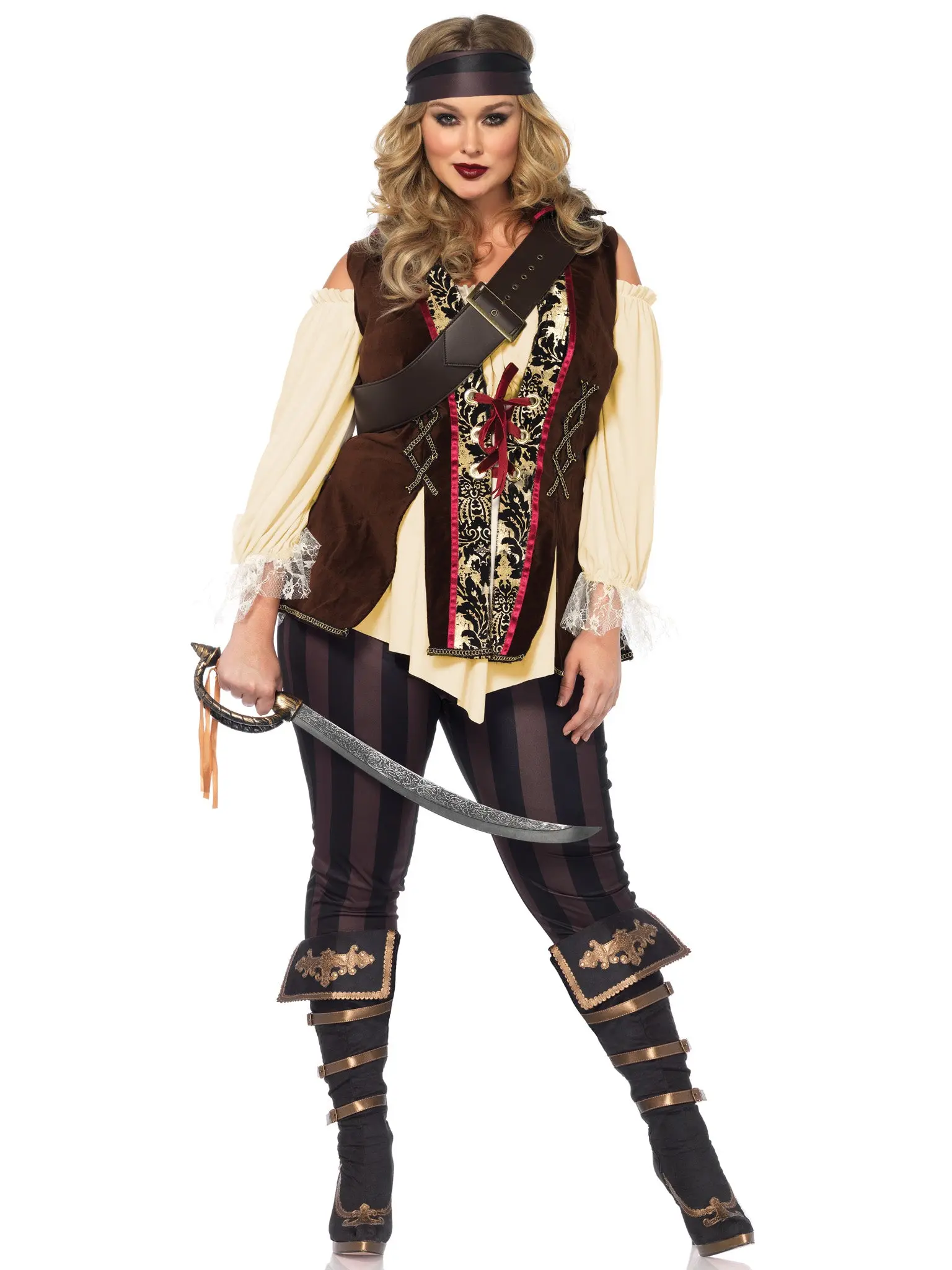 Leg Avenue Plus Captain Blackheart Pirate Costume - Halloween Costume for Curvy Women