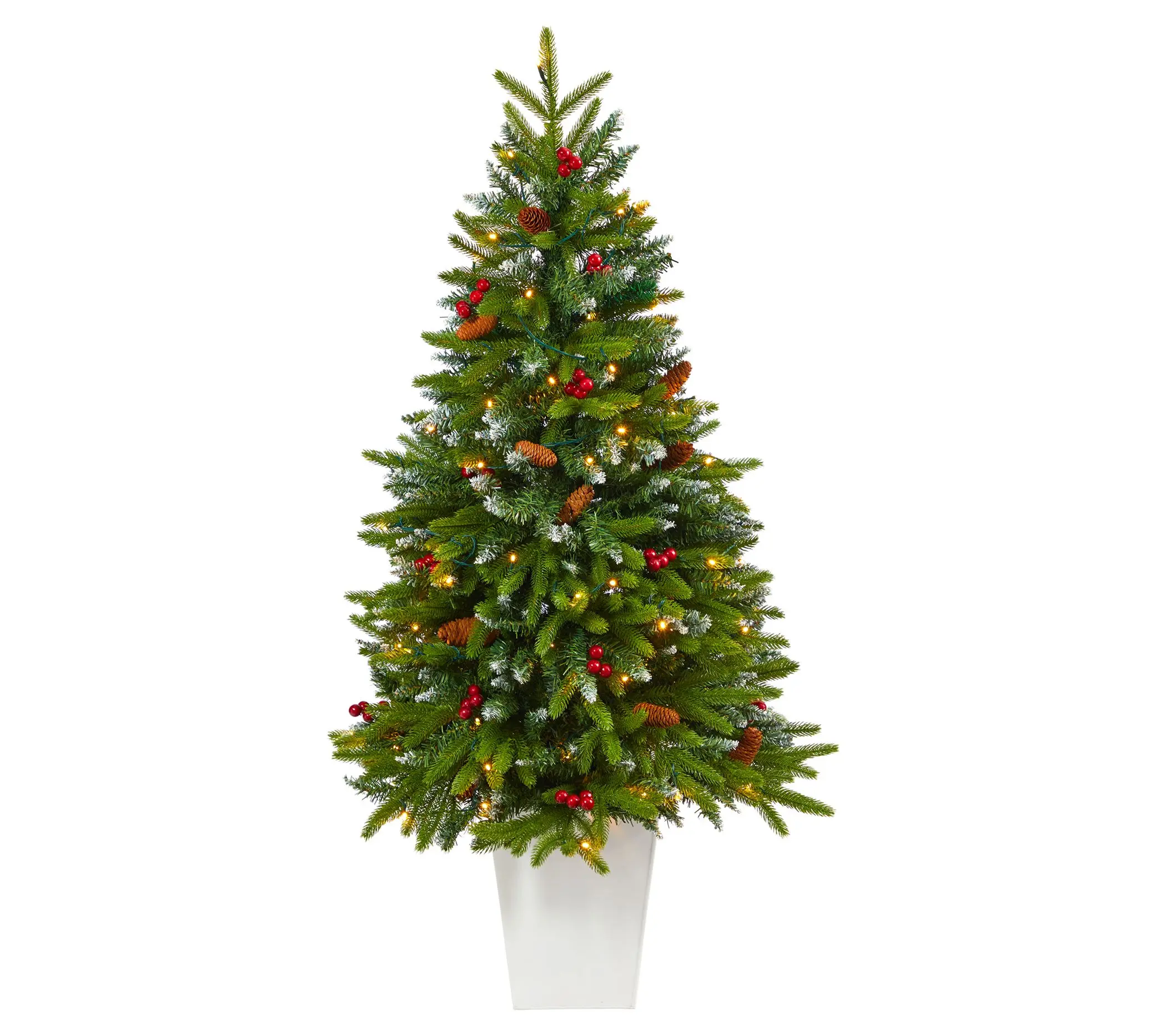 Nearly Natural 56" Snow Tip Tree w/100 Clear LED