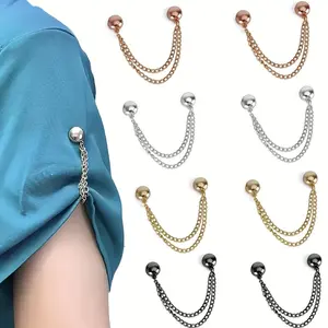 4-Pack Magnetic Clothing Clips, Multi-Function Metal Button Clips for Cuffs, Hem, and Headscarf Decoration, Assorted Colors, Fashion Accessory