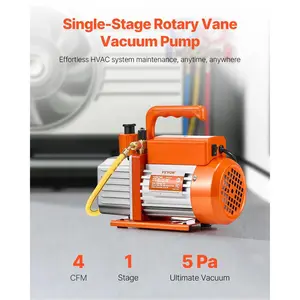 VEVOR Vacuum Pump 4 CFM HVAC Single Stage Rotary Vane Vacuum Pump Oil Included Heavy Duty Industrial