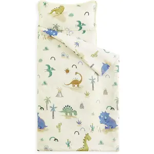 - Toddler Nap Mat with Pillow and Blanket, for Kids Boys Girls Ages 3 Plus in Kindergarten Daycare Preschool, Roll Up Sleeping Bag, Dinosaur Jurassic Cactus