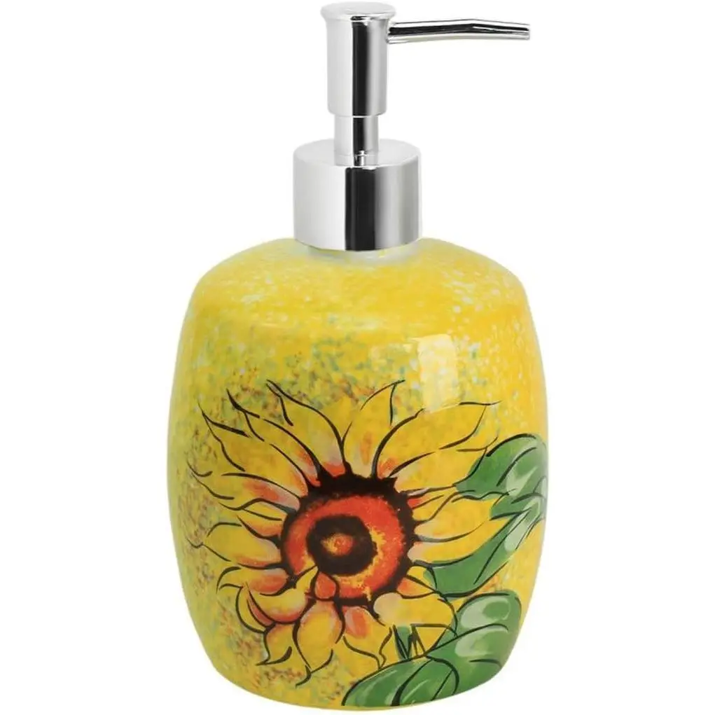 Ceramic Sunflower Soap Dispenser Lotion Bottle Liquid Soap Lotion Holder